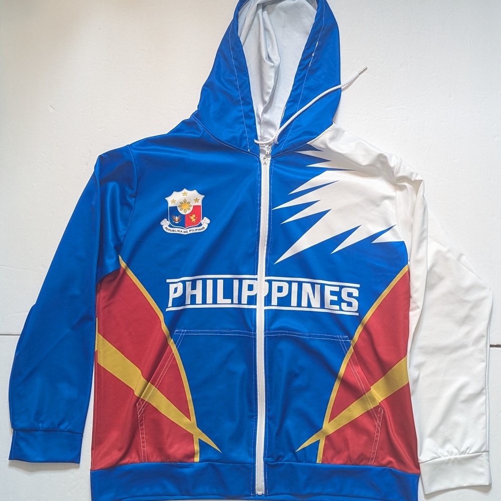 Philippines Coat Of Arms Zip Up Hoodie. Mens XXL. Republika Ng Pilipinas. Used